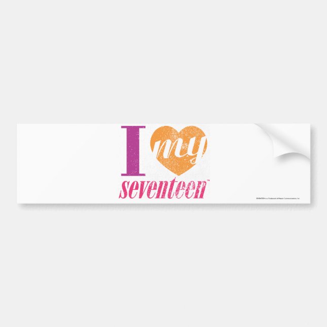 I Love My 17 Orange Bumper Sticker (Front)