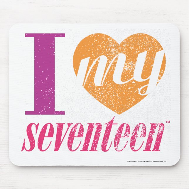 I Love My 17 Orange Mouse Pad (Front)