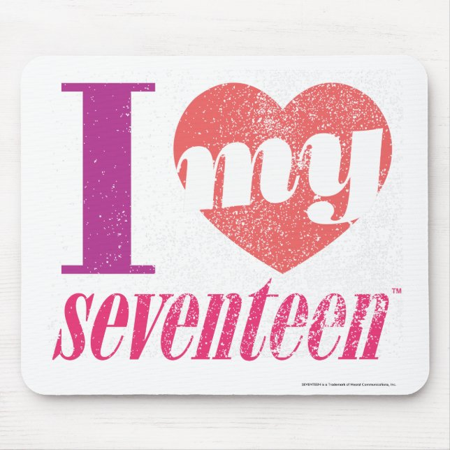 I Love My 17 Pink Mouse Pad (Front)