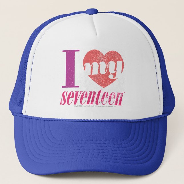 I Love My 17 Pink Trucker Hat (Front)