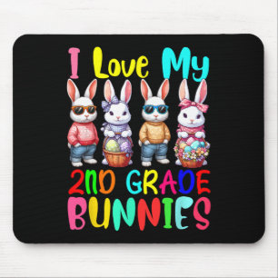 I Love My 2nd Grade Bunnies Squad Easter Bunnies S Mouse Pad