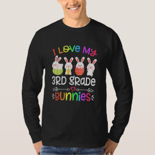 I Love My 3rd Grade Bunnies Rabbit For Teacher Eas T-Shirt