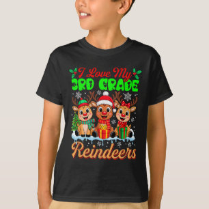 I Love My 3rd Grade Reindeers Three Xmas Reindeers T-Shirt