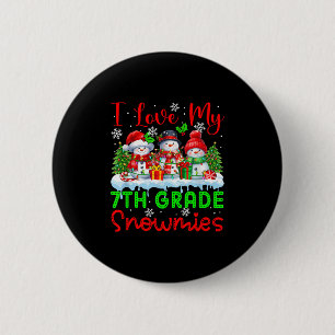 I Love My 7th Grade Snowmies Christmas Teacher Stu 6 Cm Round Badge