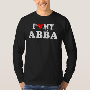I Love My Abba With Red Heart For Men Women Kids T-Shirt