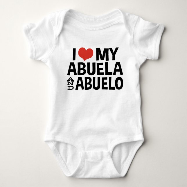 I Love My Abuela and Abuelo Baby Bodysuit (Front)