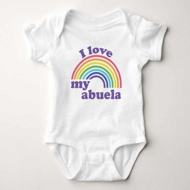 I Love My Abuela - Cute Rainbow  Baby Bodysuit (Front)