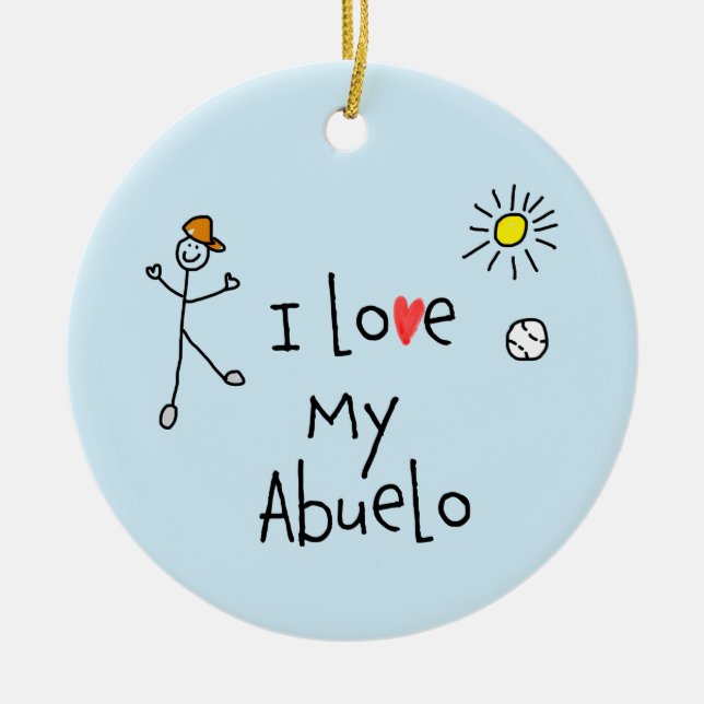I Love My Abuelo Photo Ceramic Tree Decoration (Front)