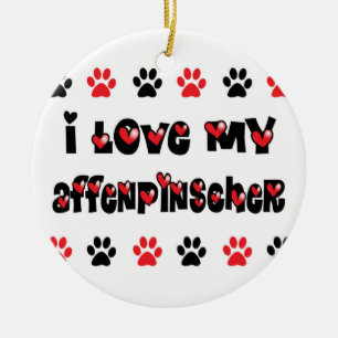 I Love My Affenpinscher Ceramic Tree Decoration