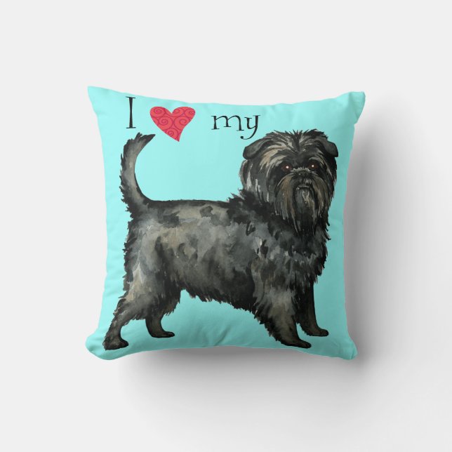 I Love my Affenpinscher Cushion (Front)