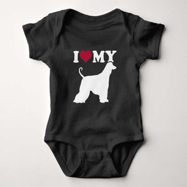 I love my Afghan Hound Baby Bodysuit (Front)
