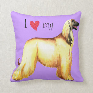 I Love my Afghan Hound Cushion