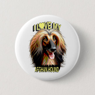 I Love My Afghan Hound – Elegant Dog Lover Design 6 Cm Round Badge