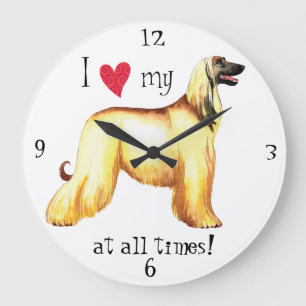 I love my Afghan Hound Large Clock