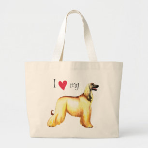 I Love my Afghan Hound Large Tote Bag