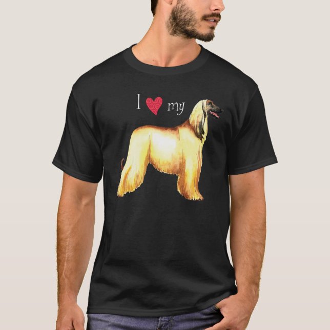I Love my Afghan Hound T-Shirt (Front)