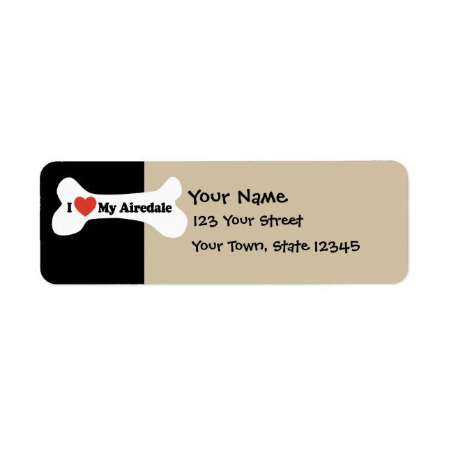 I Love My Airedale - Dog Bone (Front)