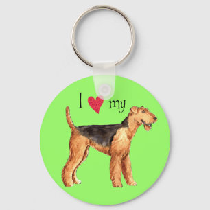 I Love my Airedale Key Ring