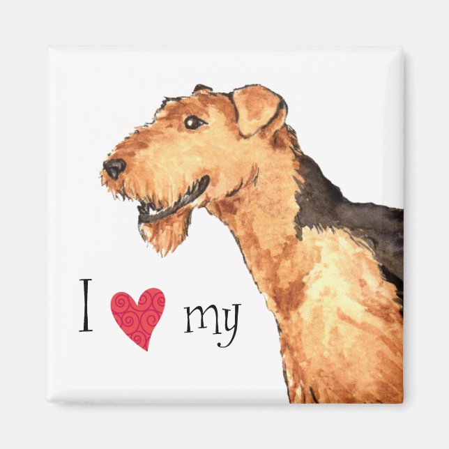 I Love my Airedale Magnet (Front)