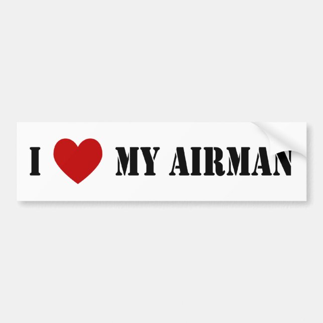 I Love My Airman Bumper Sticker (Front)