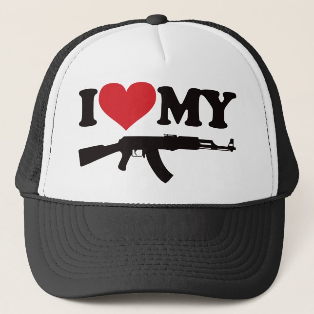 I Love My AK47 Trucker Hat (Front)