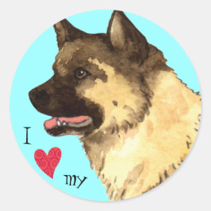 I Love my Akita Classic Round Sticker