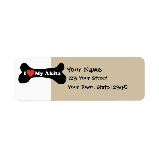 I Love My Akita - Dog Bone (Front)