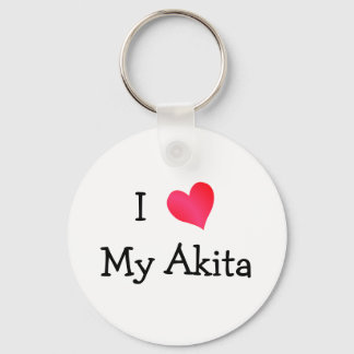 I Love My Akita Key Ring
