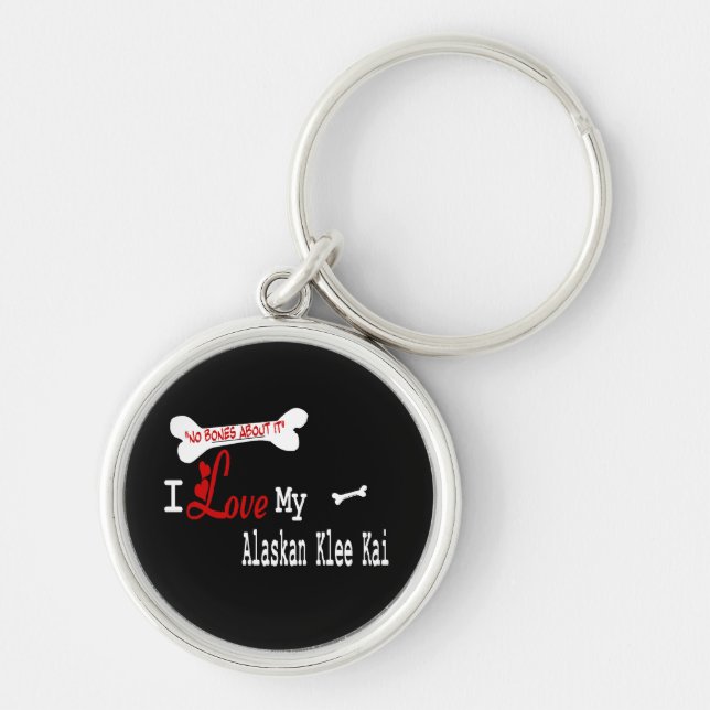 I Love My Alaskan Klee Kai Key Ring (Front)