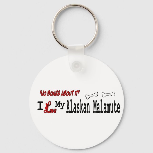 I Love My Alaskan Malamute Key Ring (Front)