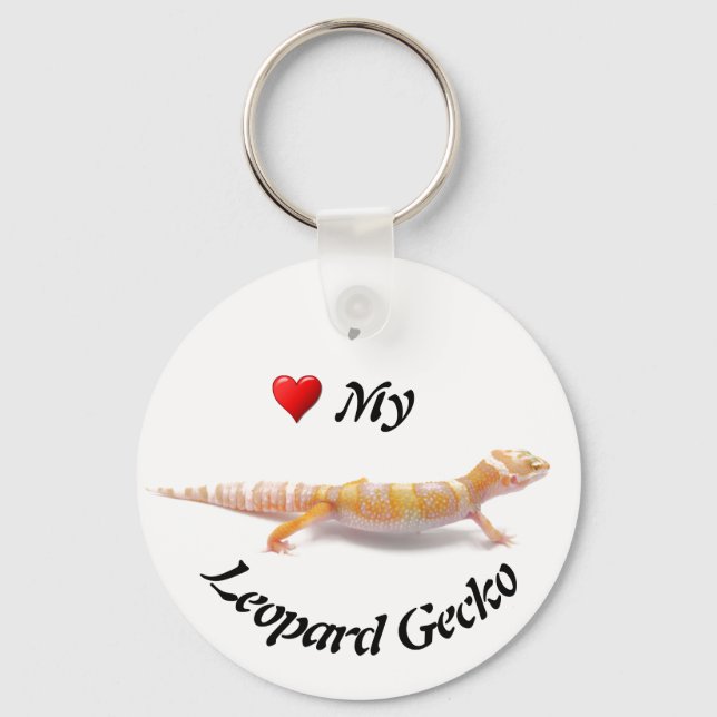 I love my Albino Leopard Gecko Key Ring (Front)