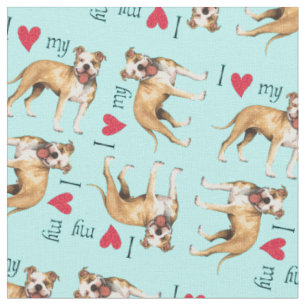I Love my Am Staff Fabric