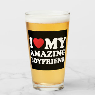 I Love My Amazing Boyfriend I Heart My Hot Bf Glass