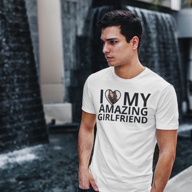 I Love My Amazing Girlfriend Photo Boyfriend  T-Shirt (I Love My Amazing Girlfriend Photo Boyfriend T-Shirt)