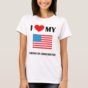 I Love My American Boyfriend Ladies Baby Doll T-Shirt