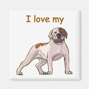 I Love My American Bulldog Magnet