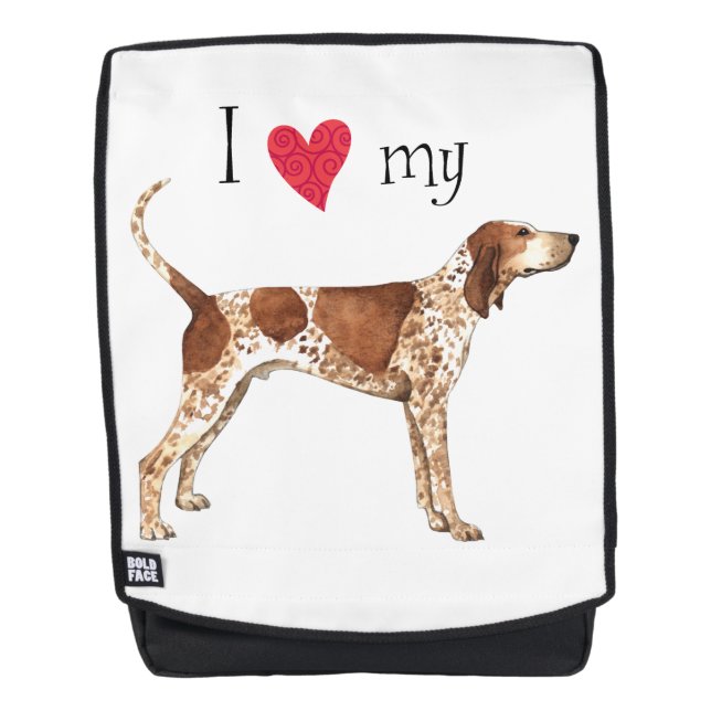 I Love my American English Coonhound Backpack (Front)