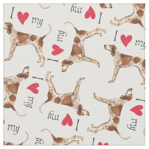 I Love my American English Coonhound Fabric