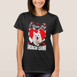 I Love My American Eskimo Valentine Dog T-Shirt