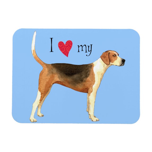 I Love my American Foxhound Magnet (Horizontal)