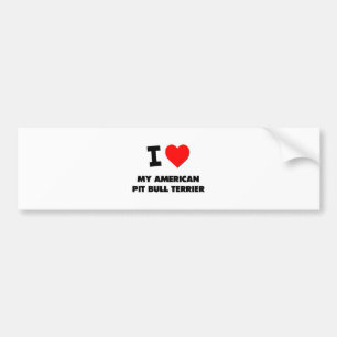 I Love My American Pit Bull Terrier Bumper Sticker