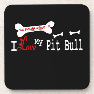 I Love My American Pit Bull Terrier Dog Coaster