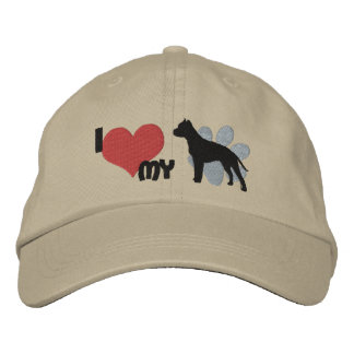 I Love my American Staffordshire Terrier Embroidered Hat