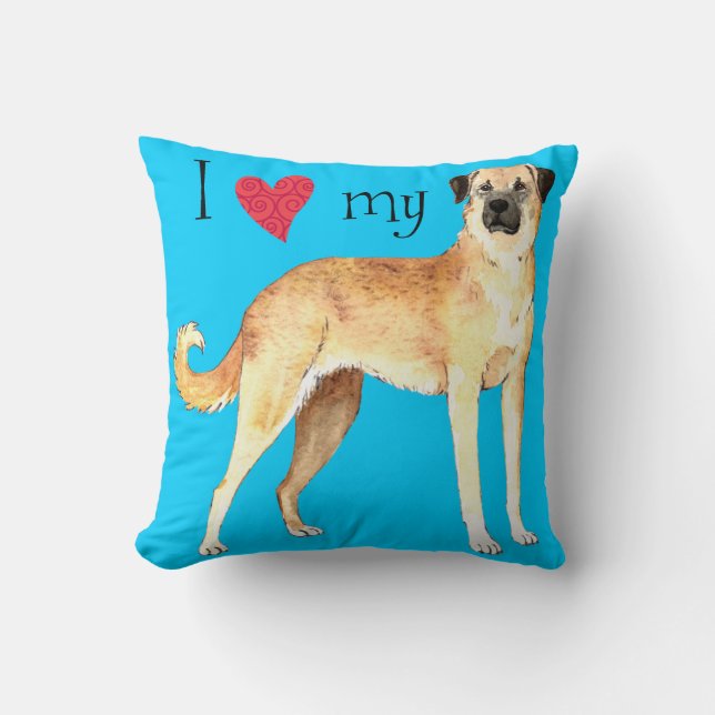 I Love my Anatolian Shepherd Cushion (Front)
