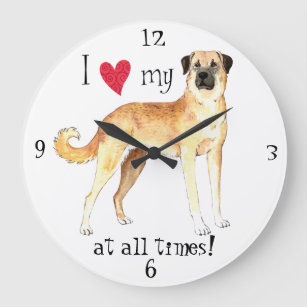 I Love my Anatolian Shepherd Dog Large Clock