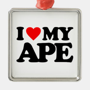 I LOVE MY APE METAL TREE DECORATION