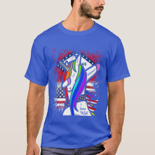 i love my Arkansas USA Dabbing UniCorn Design T-Shirt