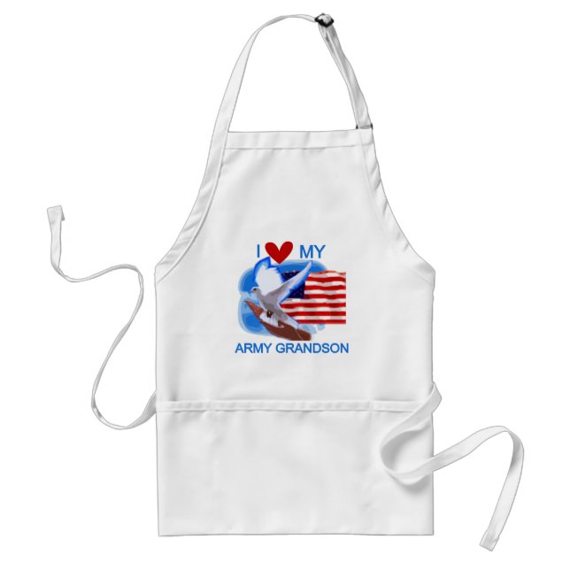 I Love My Army Grandson Tshirts and Gifts Standard Apron (Front)