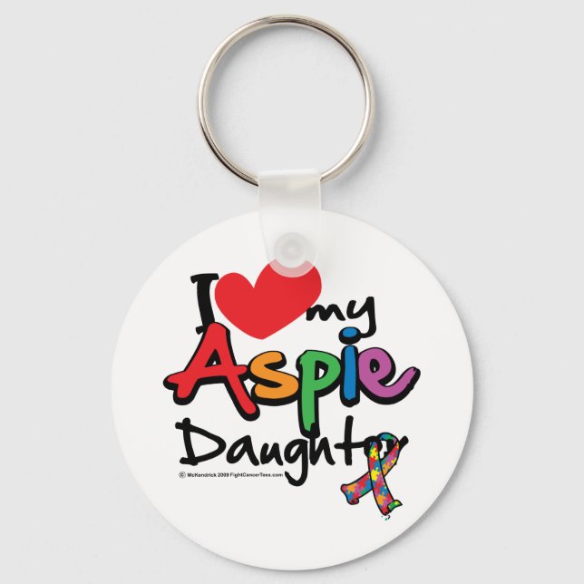 I Love My Aspie Daughter Key Ring (Front)