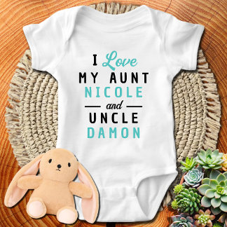 I love my Aunt And Uncle Personalised Boys or Girl Baby Bodysuit